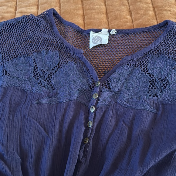 Anthropologie lilka Navy Lace Ravenna jumpsuit size M - Picture 8 of 9